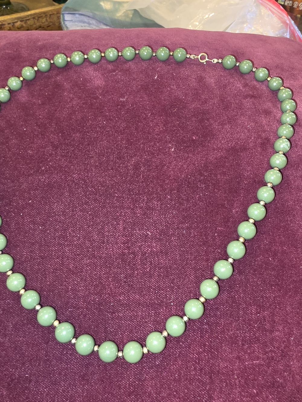 Green Beaded Necklace by